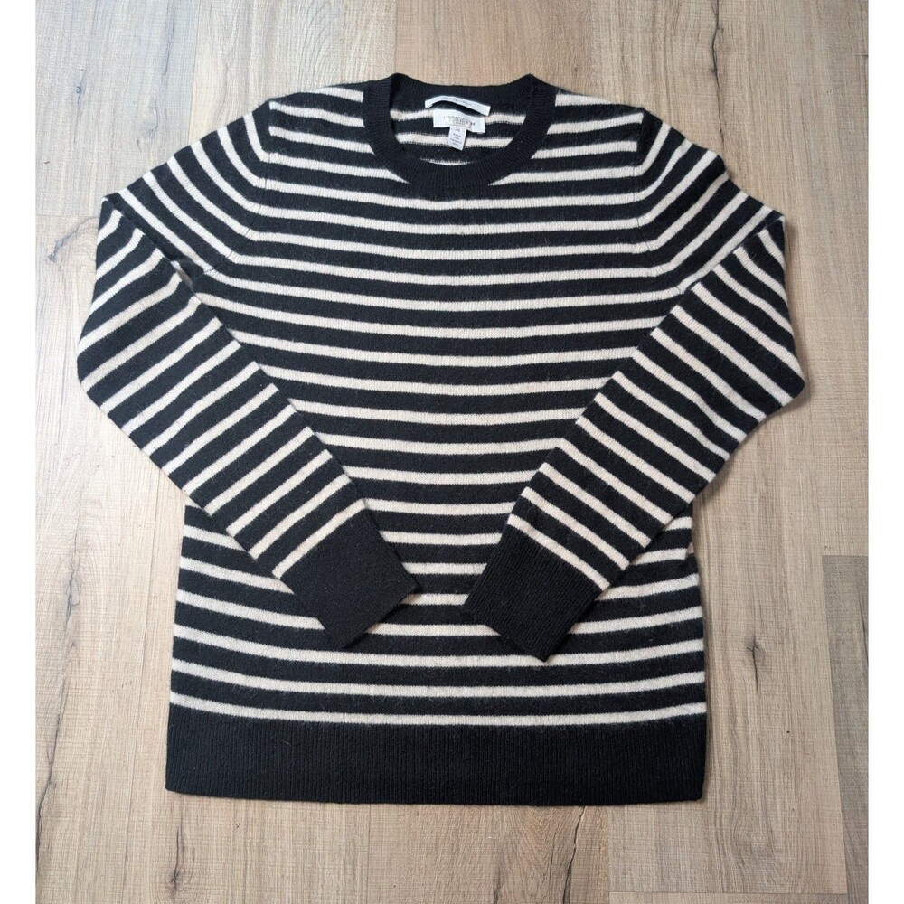 Nordstrom Size XS Cashmere Sweater Breton Stripes Nautical Parisian Chic Luxury - Picture 6 of 10